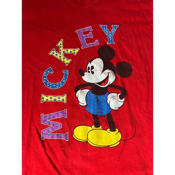Vintage Mickey And Company Mickey Mouse Red T-shirt J3 - Picture 2 of 6